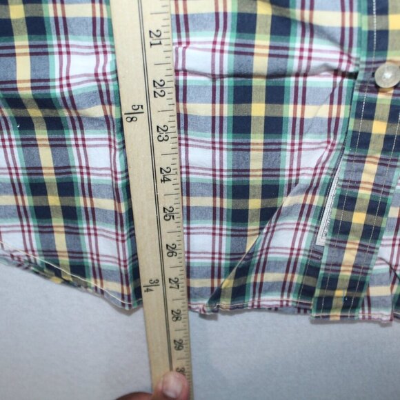Cremieux Men Red Blue Plaid Button Down Shirt Short Sleeve Casual Size Large - Picture 4 of 7